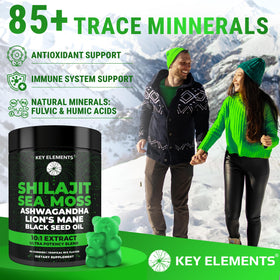 Ingrédients des gummies Shilajit Bio avec Algues Marines
