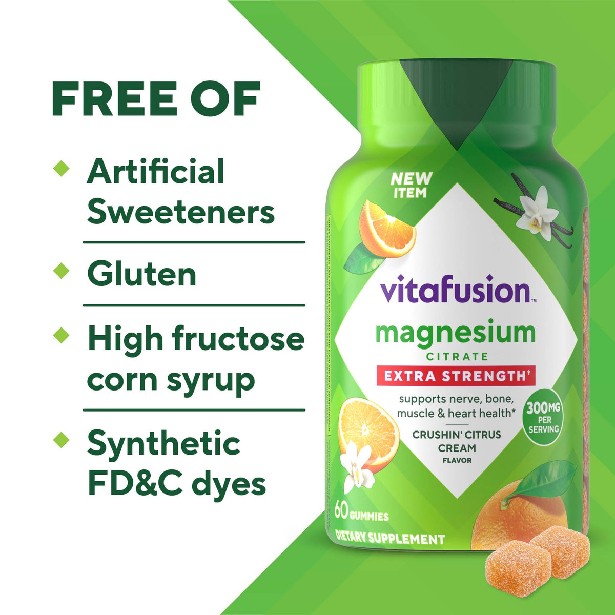 Ingrédients des gummies Vitafusion au citrate de magnésium