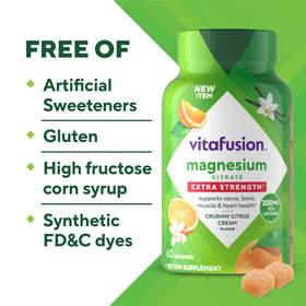 Ingrédients des gummies Vitafusion au citrate de magnésium