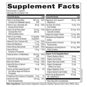 Ingrédients des Multivitamines NATURELO pour Femmes 50+