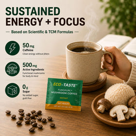 Ingrédients du Café aux Champignons ECO-TASTE en gros plan