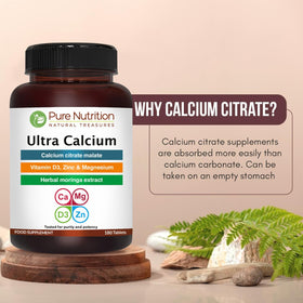 Ingrédients du Calcium Citrate 1000mg PURE NUTRITION