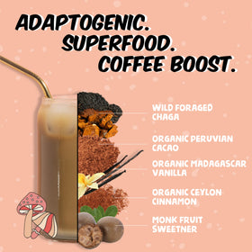 Ingrédients du Chagaccino Renude avec cacao et cannelle