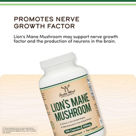 Ingrédients du champignon Lion's Mane Double Wood Supplements