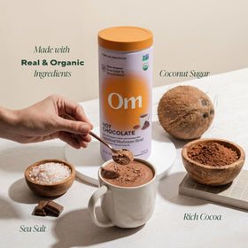 Ingrédients du Chocolat Chaud OM MUSHROOM SUPERFOOD sur l'emballage