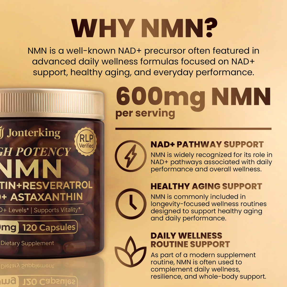 Ingrédients du complément alimentaire JonterKing NMN 1200mg