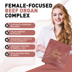 Ingrédients du complément alimentaire Lady Legacy, organes bovins