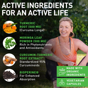 Ingrédients du complément alimentaire PIUS NATURE Curcuma Moringa