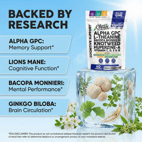 Ingrédients du complément Alpha GPC, Bacopa Monnieri et Lions Mane