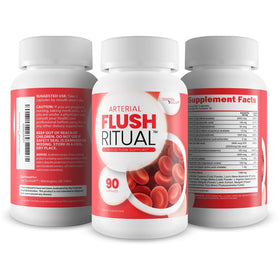 Ingrédients du complément Arterial Flush sur une table