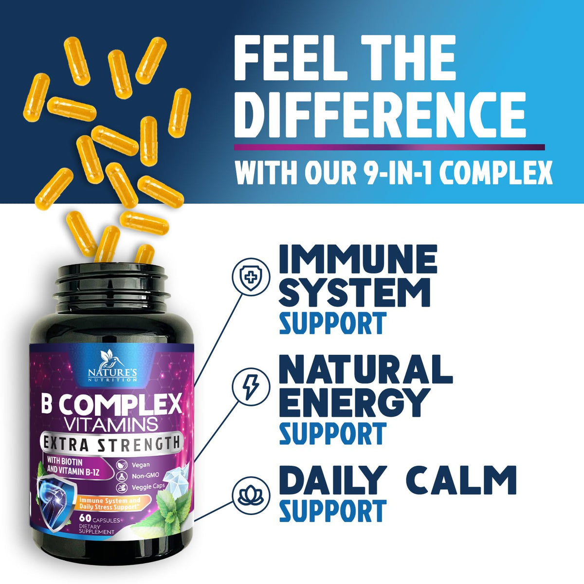 Ingrédients du complément B Complex Nature's Nutrition