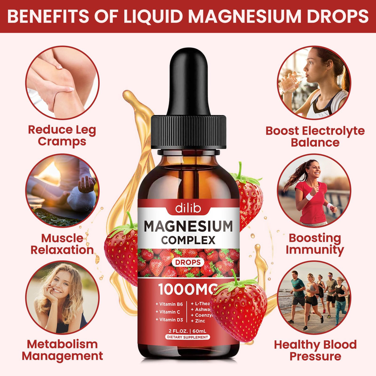 Ingrédients du complément dilib avec magnésium et vitamines