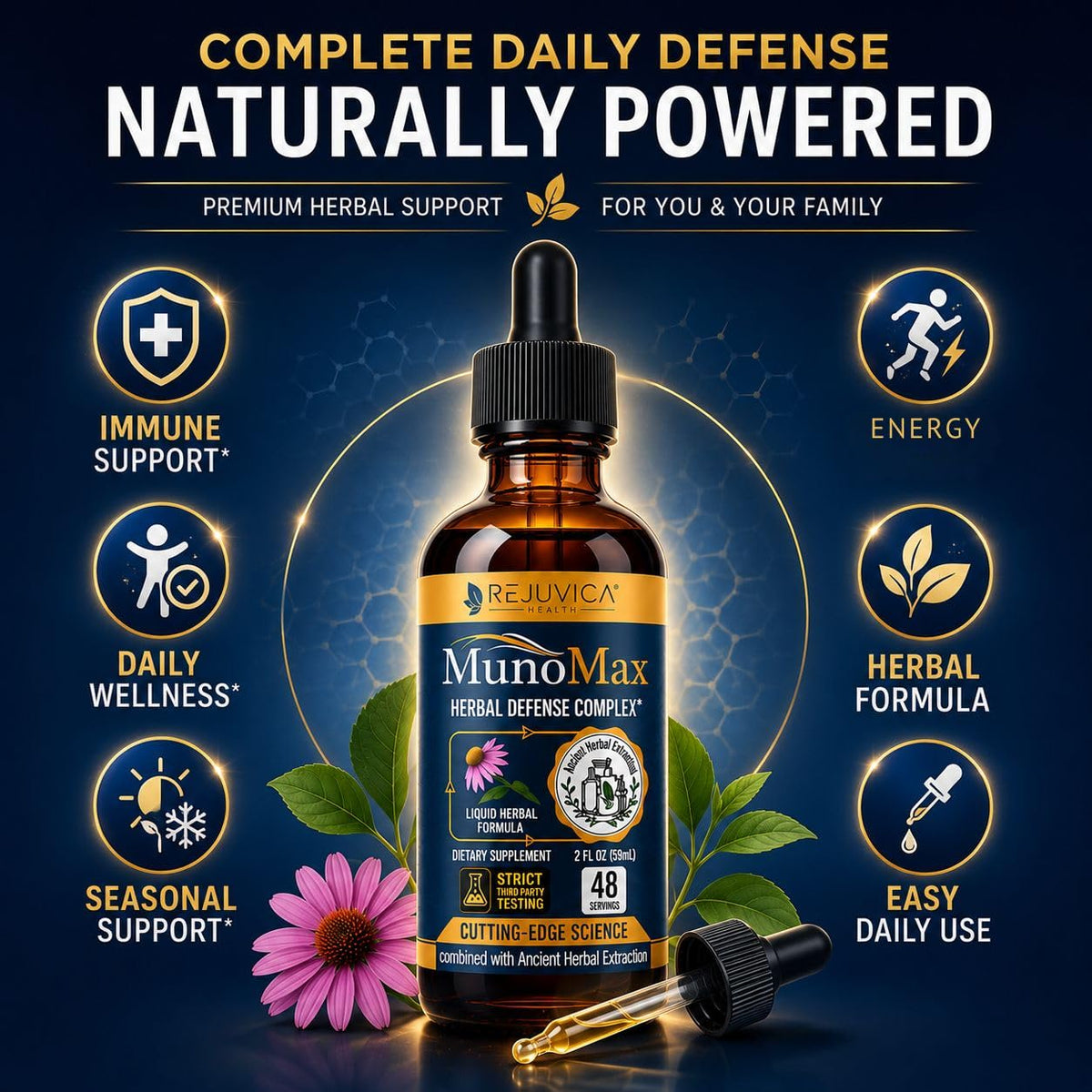 Ingrédients du complément Echinacea Rejuvica Health