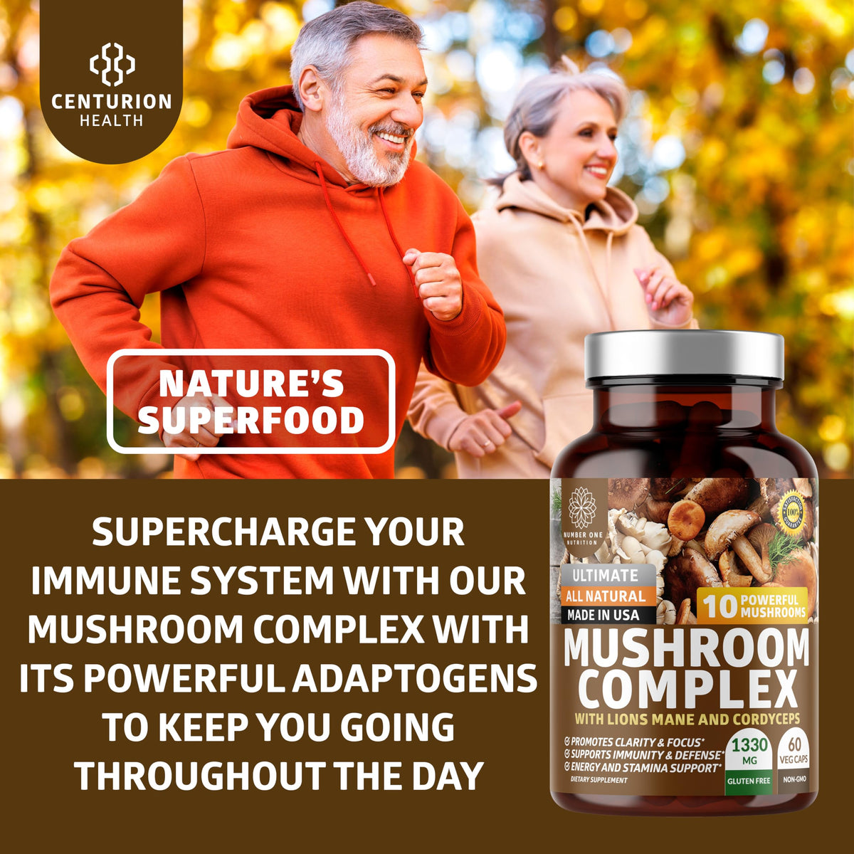 Ingrédients du Complexe de Champignons Premium Number One Nutrition
