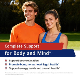 Ingrédients du Complexe Magnésium 4 en 1 d'Innate Vitality, mise en avant des capsules
