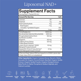 Ingrédients du CYMBIOTIKA Liposomal NAD+