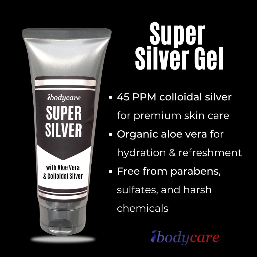 Ingrédients du gel de silver colloïdal ibodycare sur l'étiquette