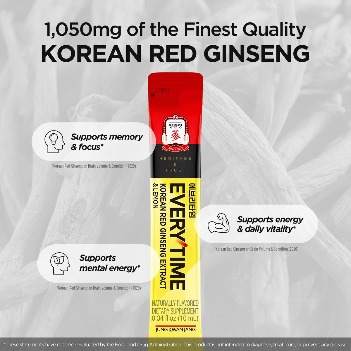 Ingredients du Ginseng Rouge Coréen JUNG KWAN JANG