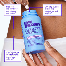 Ingrédients du Love Wellness Probiotique Gut Feelings sur l'étiquette