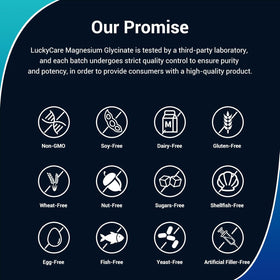 Ingrédients du magnésium glycinate Luckycare sur l'étiquette