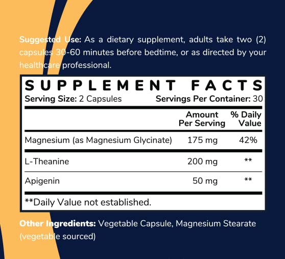 Ingrédients du Magnesium Glycinate Shining Solace sur l'étiquette