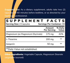 Ingrédients du Magnesium Glycinate Shining Solace sur l'étiquette