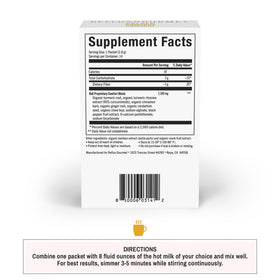 Ingrédients du mélange Golden Comfort incluant curcuma et poivre noir