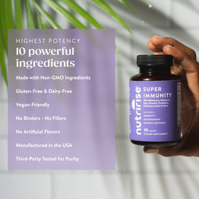 Ingrédients du NutriRise Complexe de Soutien daily wellness sur une table