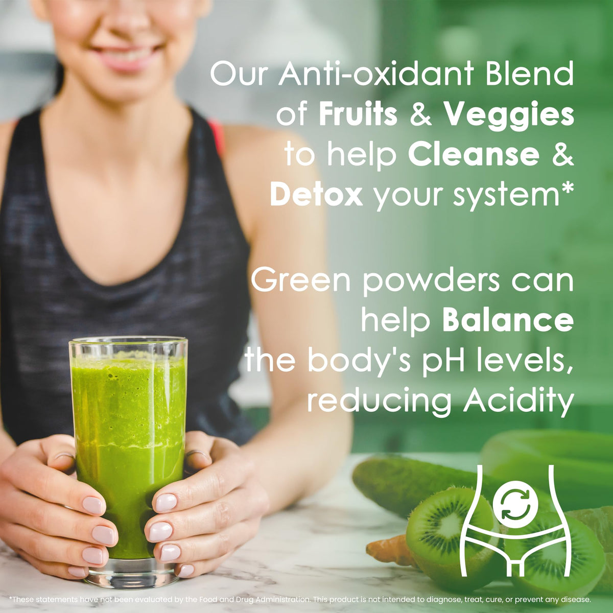 Ingrédients du Superfood Vert JS JUST SUPPLEMENTS sur l'emballage