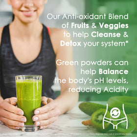 Ingrédients du Superfood Vert JS JUST SUPPLEMENTS sur l'emballage