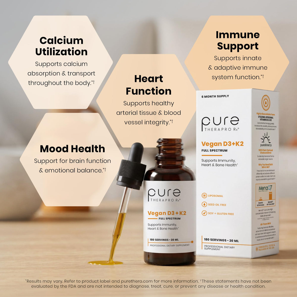 Ingrédients du supplément Pure Therapro Rx D3 + K2