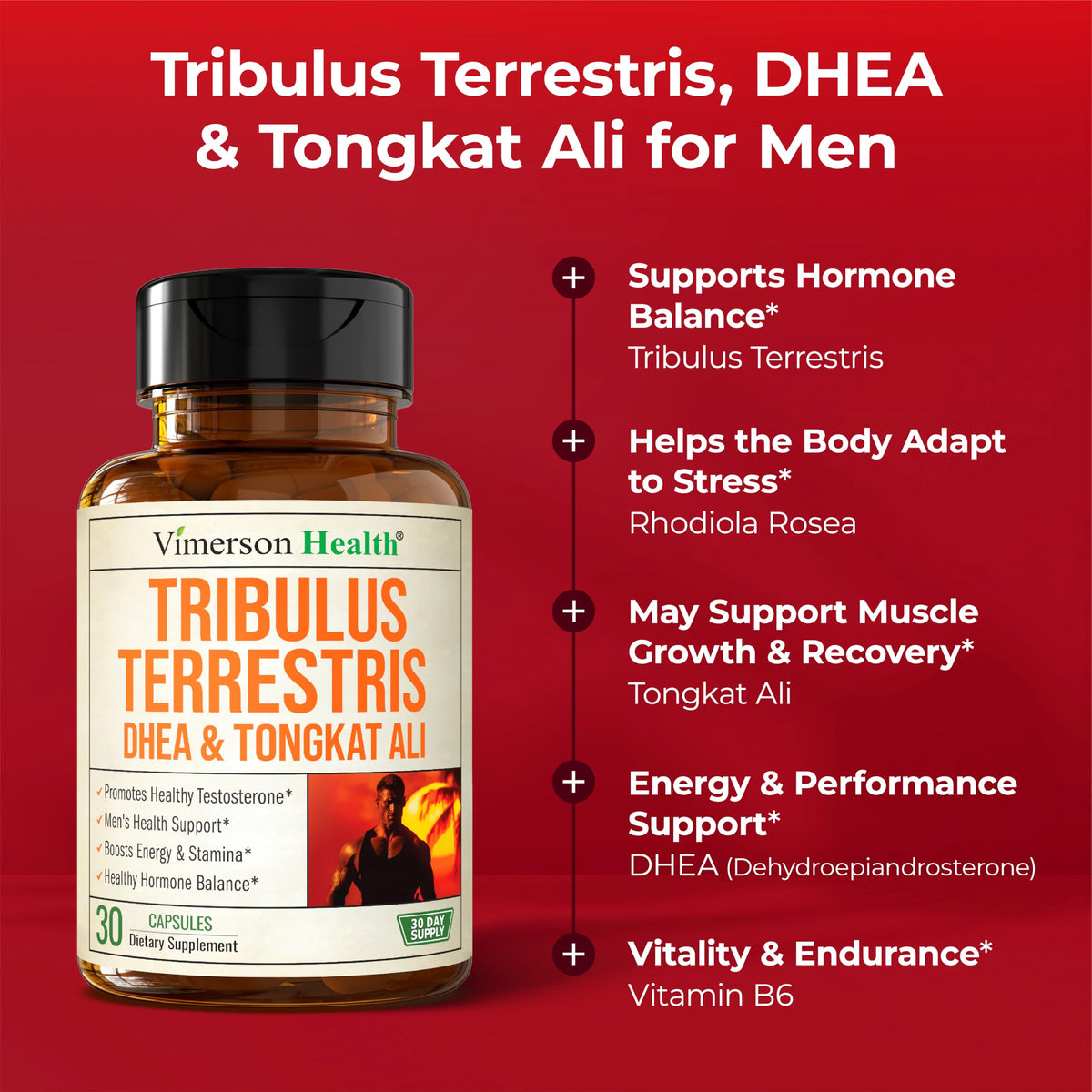 Ingrédients du Vimerson Health Tribulus Terrestris sur l'étiquette