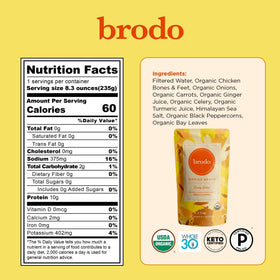 Ingrédients frais pour le bouillon d'os collagène Brodo
