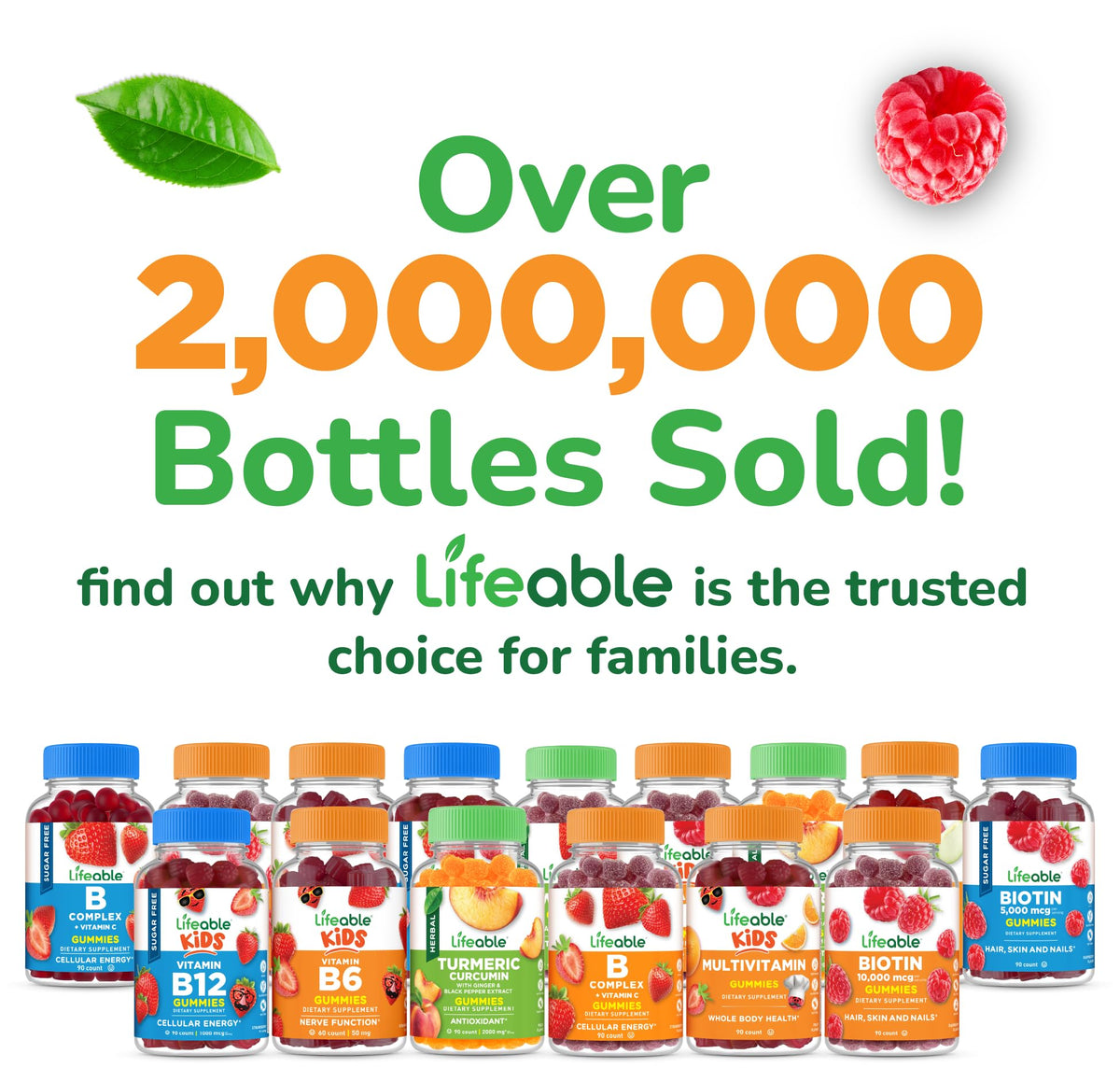 Ingrédients gummies à la vitamine C Lifeable, étiquette