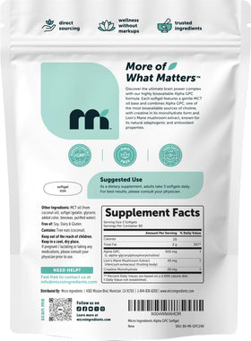 Ingredients list of Alpha GPC 600mg supplement