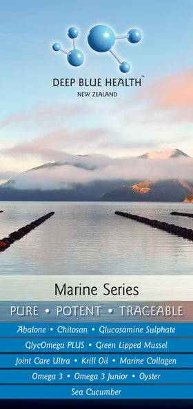 Ingrédients naturels dans le flacon de Deep Blue Health