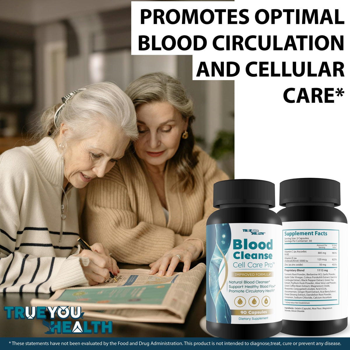 Ingrédients naturels de Blood Cleanse Cell Care Pro sur une table