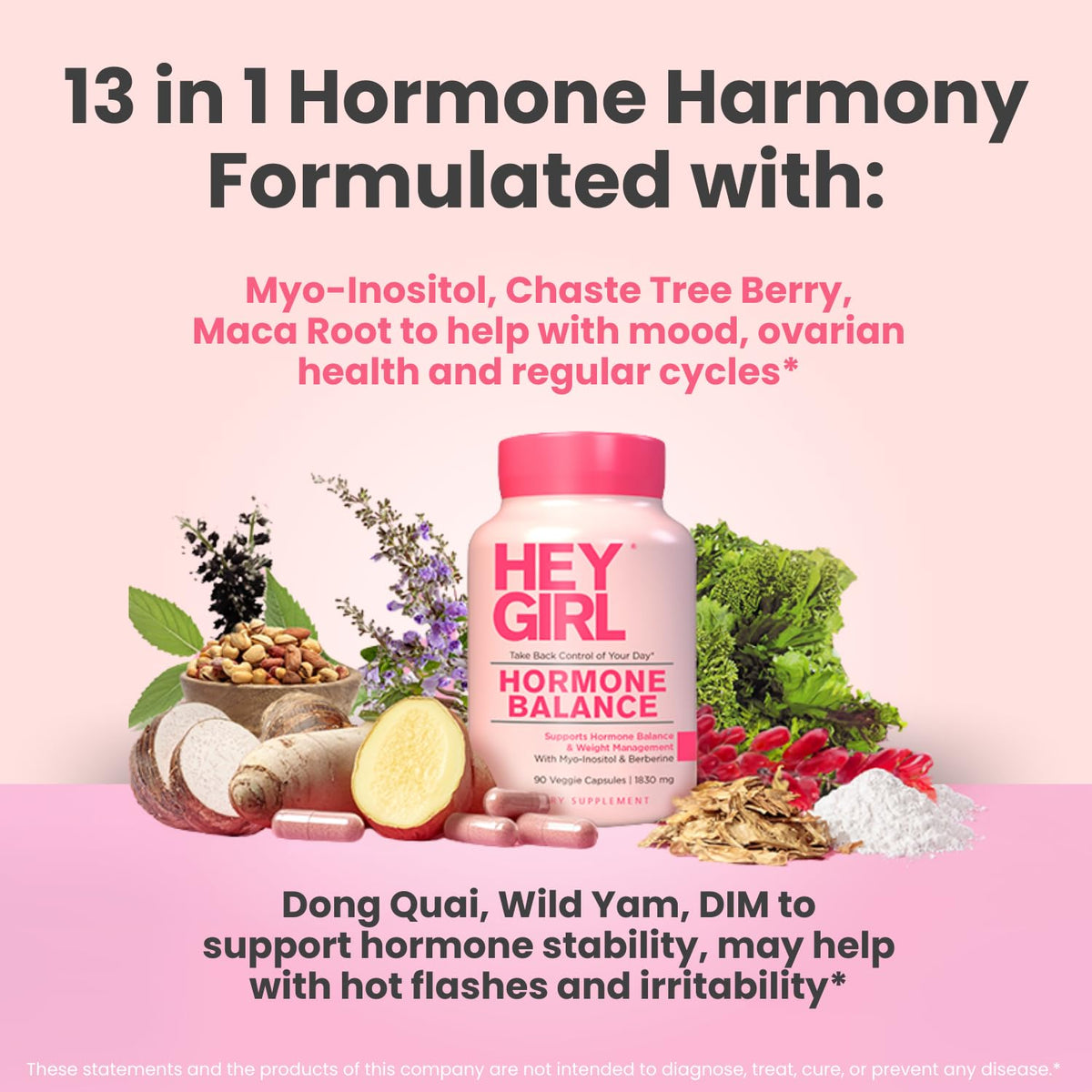 Ingrédients naturels de Hey Girl Tea Complément Alimentaire Femme