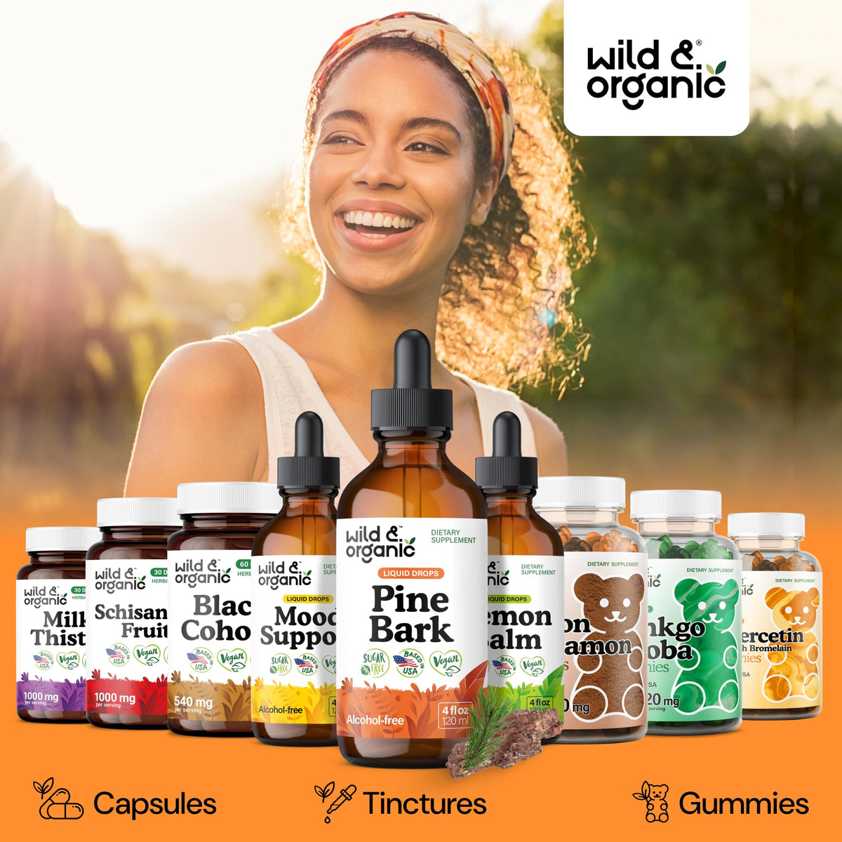 Ingrédients naturels de l'extrait de bourgeon de pin Wild & Organic