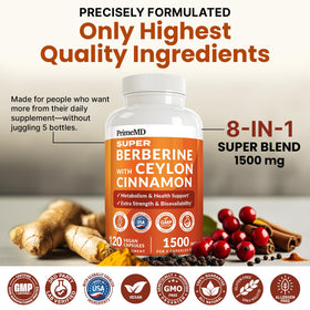 Ingrédients naturels de PrimeMD Super Berberine 1500 mg