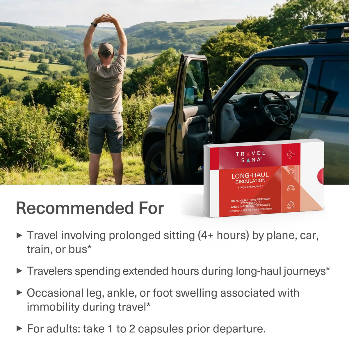 Ingrédients naturels de TRAVELSANA Pycnogenol et gingembre