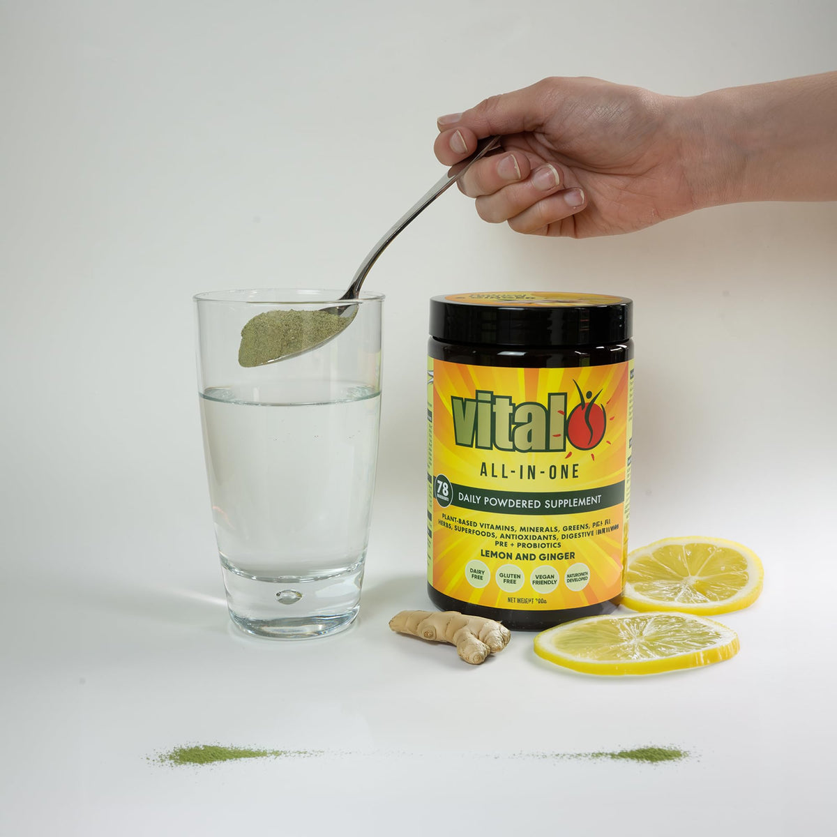 Ingrédients naturels de Vital Complément Alimentaire en Poudre 120 g