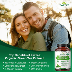 Ingrédients naturels de Zazzee Extrait de Thé Vert Bio
