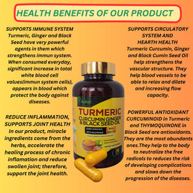 Ingrédients naturels des capsules AyBet Curcuma Gingembre Huile de Cumin Noir