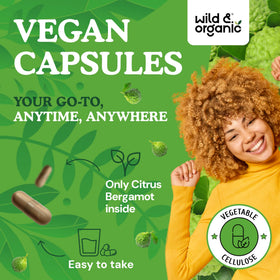 Ingrédients naturels des capsules de bergamote citron Wild & Organic