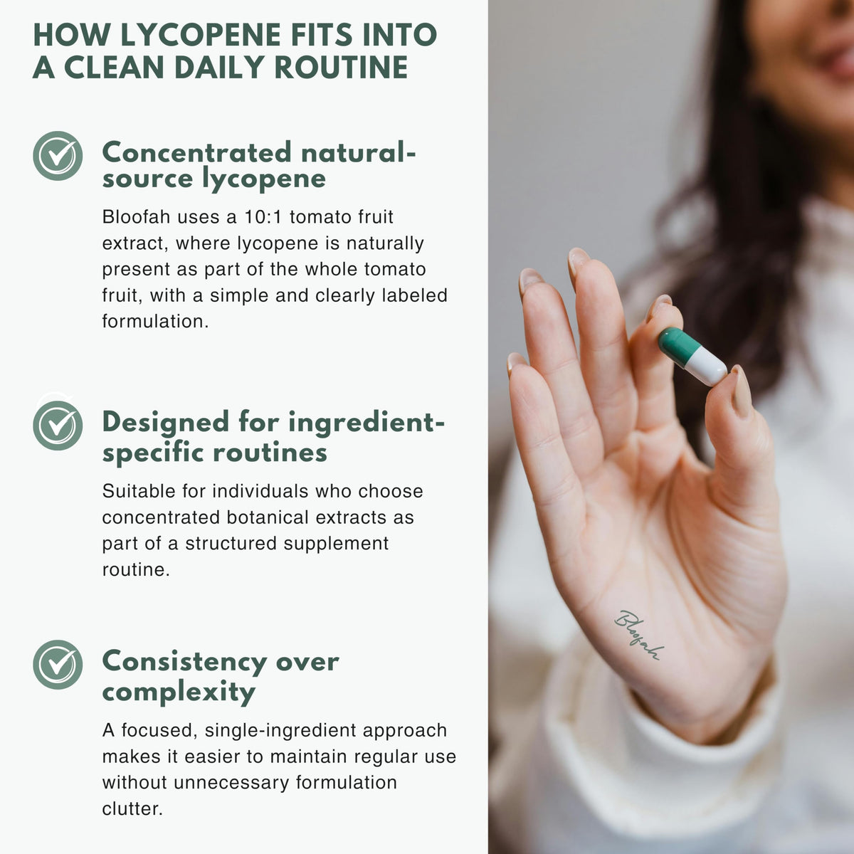 Ingrédients naturels des capsules de Bloofah Lycopène