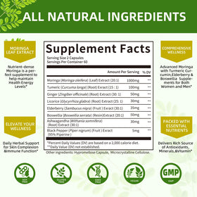 Ingrédients naturels des capsules de Moringa Mulittea