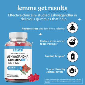 Ingrédients naturels des gummies Ashwagandha BEVIX