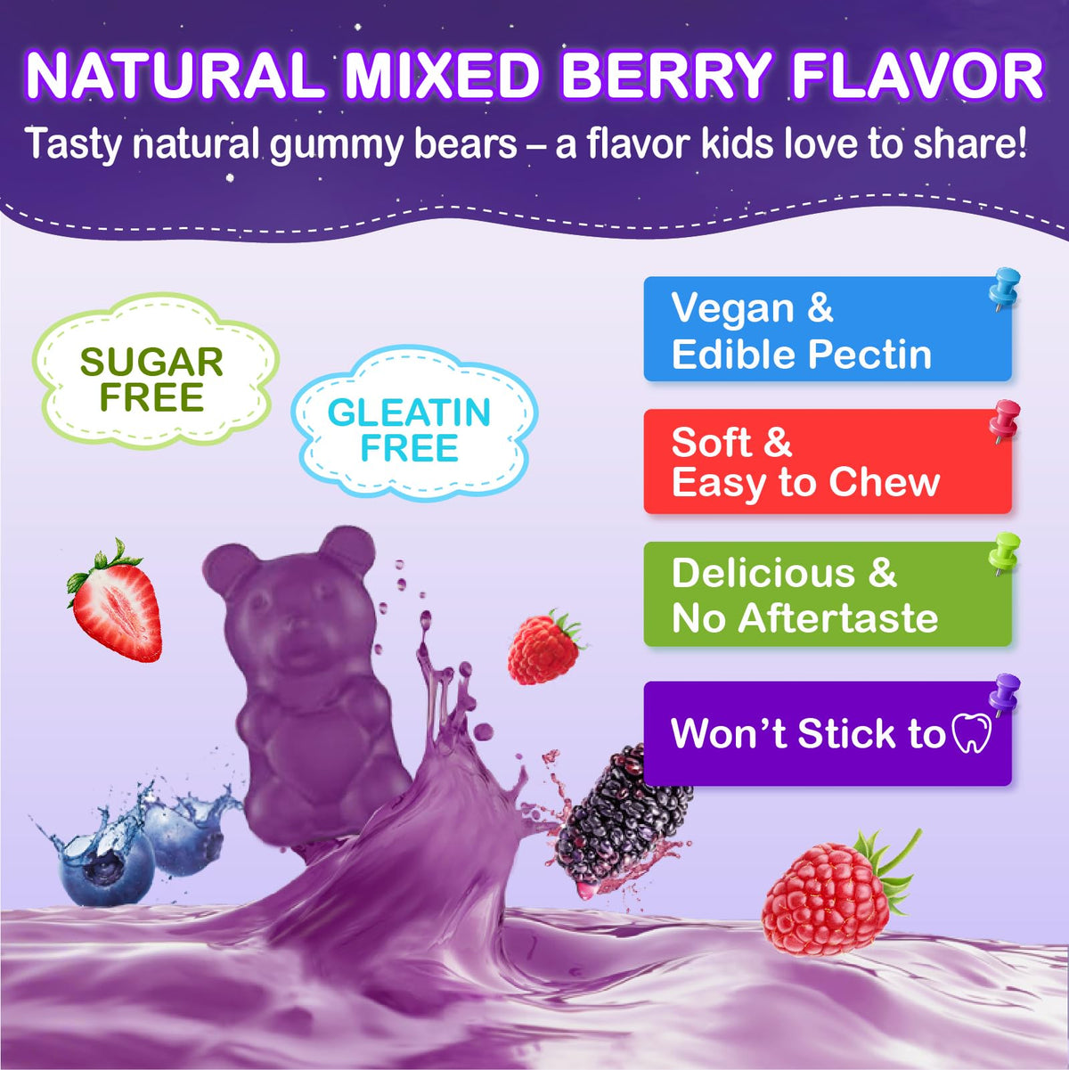 Ingrédients naturels des Gummies Melatonine Enfants Veyttisy