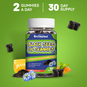 Ingrédients naturels des gummies SmildeHeal sur table